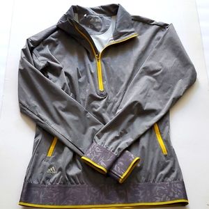 Adidas 1/4 Zip Climastorm Windbreaker Gray Yellow Golf Jacket NWOT XS fits S